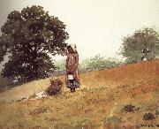 Winslow Homer Boys and girls on the hill oil painting on canvas
